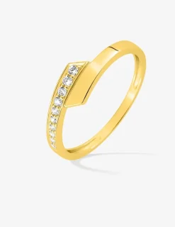 Bague fantaisie or jaune 375 ‰ oxyde de zirconium SO OR
