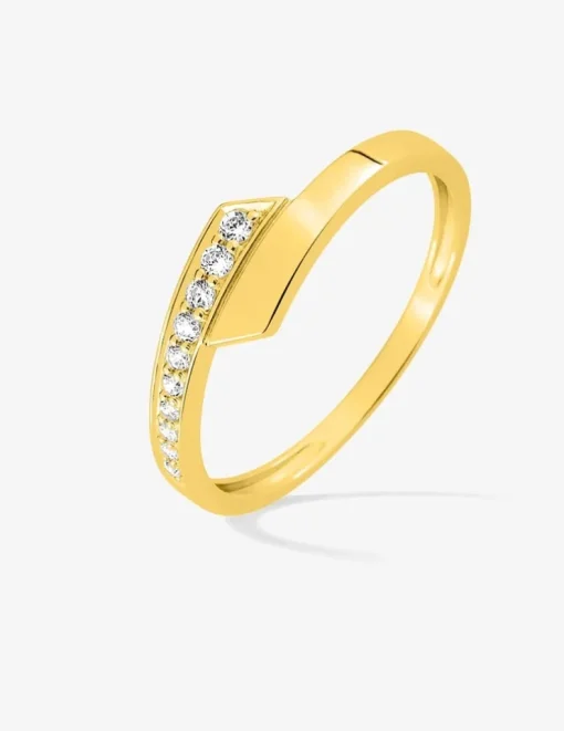 Bague fantaisie or jaune 375 ‰ oxyde de zirconium SO OR