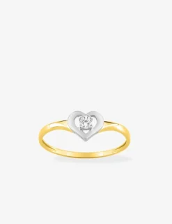 Bague fantaisie or jaune 750 ‰, oxyde de zirconium et rhodium SO OR