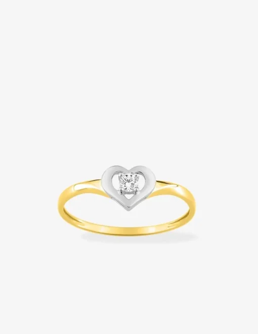 Bague fantaisie or jaune 750 ‰, oxyde de zirconium et rhodium SO OR