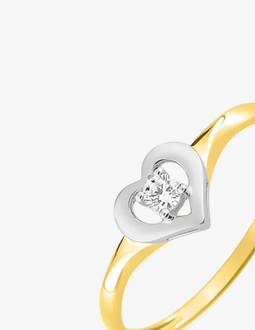 Bague fantaisie or jaune 750 ‰, oxyde de zirconium et rhodium SO OR