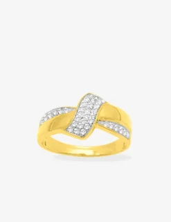 Bague fantaisie plaqué or, rhodium et oxydes de zirconium SO OR
