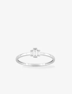 Bague fantaisie solitaire or blanc 750 ‰, oxyde de zirconium SO OR