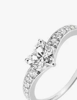 Bague fantaisie solitaire accompagné or blanc 375 ‰ oxydes de zirconium SO OR