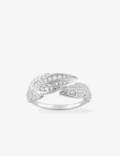 Bague feuille en argent 925‰ rhodié SO OR