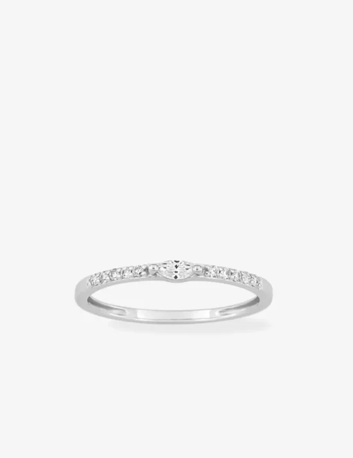 Bague fine Argent 925‰ rhodié & oxydes de zirconium SO OR