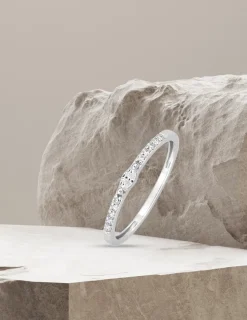 Bague fine Argent 925‰ rhodié & oxydes de zirconium SO OR