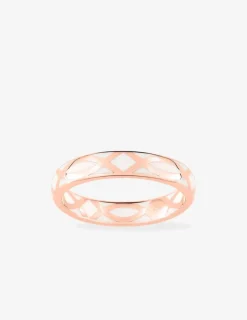 Bague fine Confidence Or rose 375‰ et laque ivoire SO OR