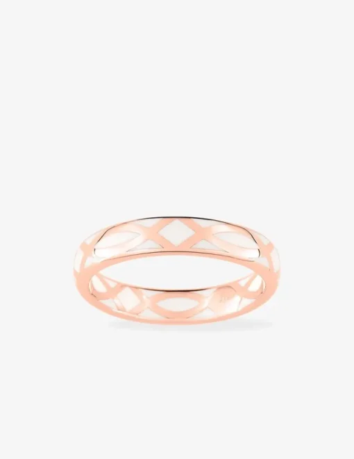 Bague fine Confidence Or rose 375‰ et laque ivoire SO OR