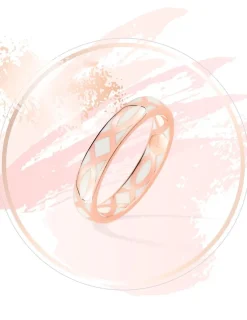 Bague fine Confidence Or rose 375‰ et laque ivoire SO OR