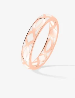 Bague fine Confidence Or rose 375‰ et laque ivoire SO OR
