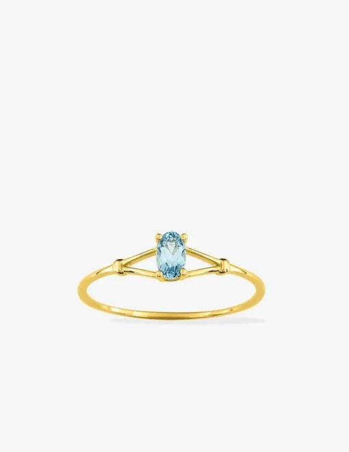 Bague fine or jaune 375‰, topaze SO OR