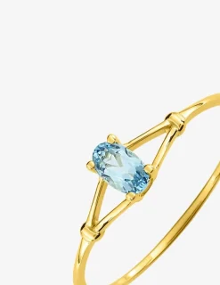 Bague fine or jaune 375‰, topaze SO OR