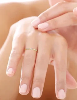 Bague fine Plaqué or & oxydes de zirconium SO OR