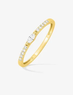 Bague fine Plaqué or & oxydes de zirconium SO OR