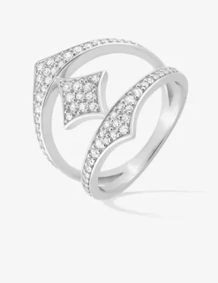 Bague géométrique argent 925‰ rhodié et oxydes de zirconium SO OR