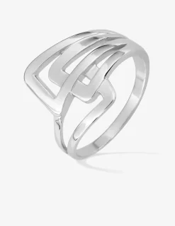 Bague géométrique fantaisie argent rhodié 925 ‰ SO OR