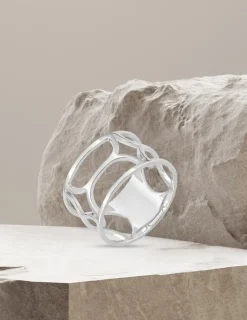 Bague graphique Argent 925‰ rhodié SO OR
