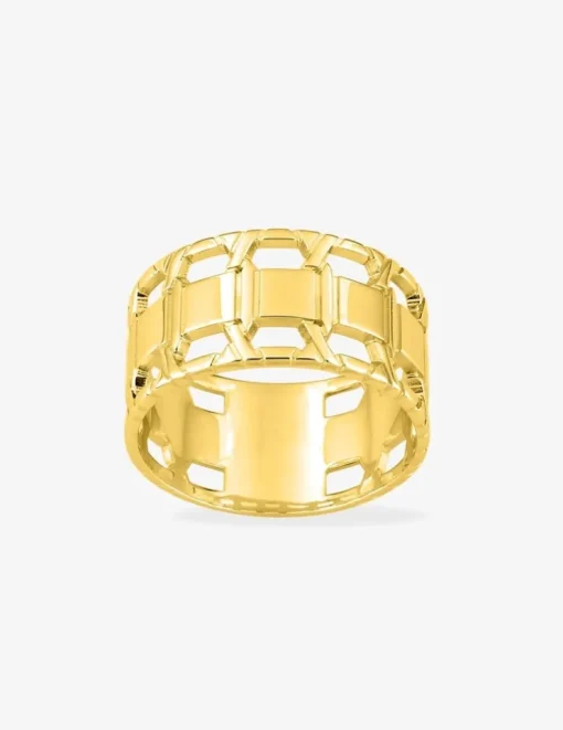 Bague Graphique plaqué or SO OR