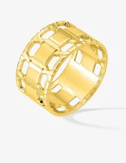 Bague Graphique plaqué or SO OR