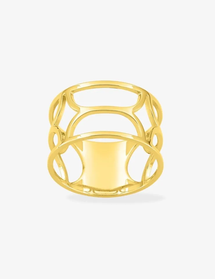 Bague graphique Plaqué or SO OR