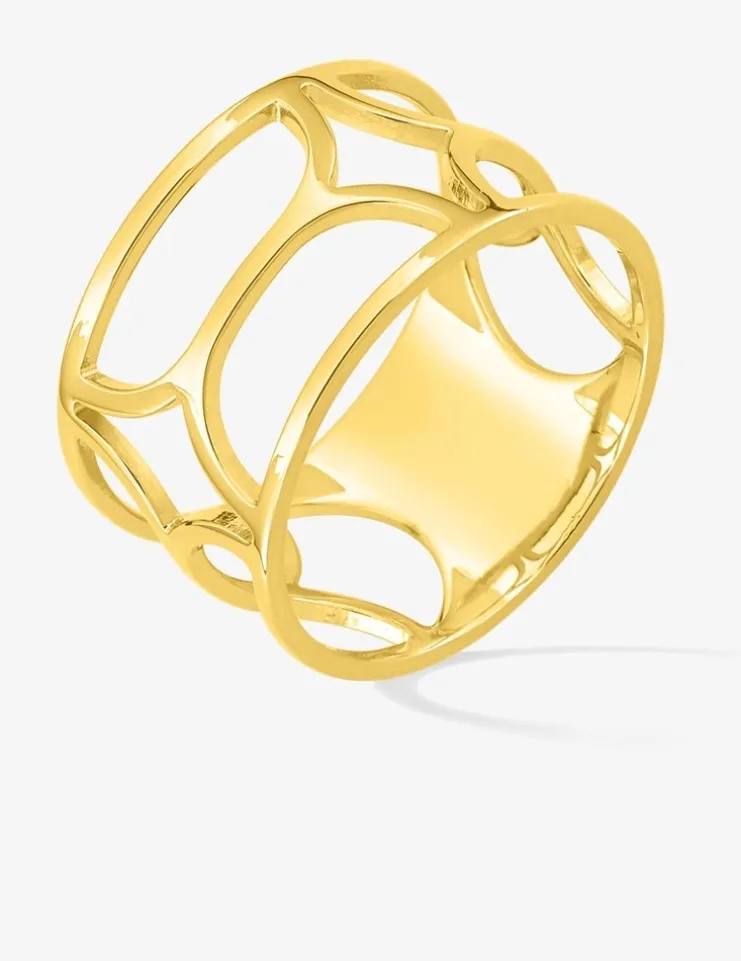 Bague graphique Plaqué or SO OR