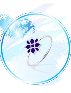 Bague Harmonie Or blanc 375‰ et laque bleue SO OR