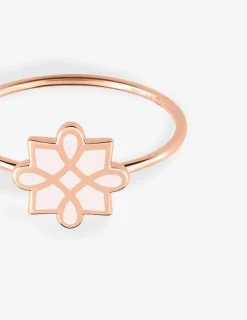 Bague Harmonie Or rose 375‰ et laque ivoire SO OR