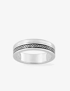 Bague homme en argent 925 ‰ rhodié, motif épis SO OR