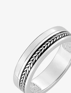Bague homme en argent 925 ‰ rhodié, motif épis SO OR