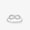 Bague infini argent rhodié 925 ‰ et oxyde de zirconium SO OR