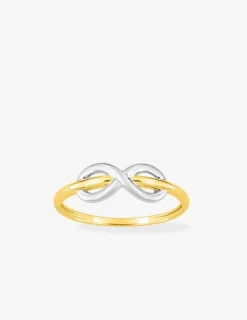 Bague infini or jaune 375 ‰ et rhodium SO OR