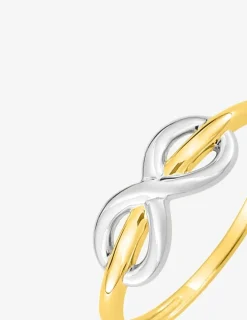 Bague infini or jaune 375 ‰ et rhodium SO OR