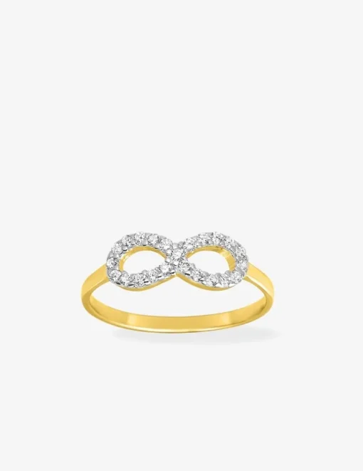 Bague infini plaqué or, rhodium et oxydes de zirconium SO OR