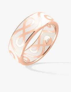 Bague Lorever Or rose 375‰ et laque ivoire SO OR