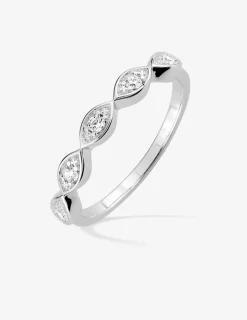 Bague losanges argent 925‰ rhodié et oxydes de zirconium SO OR