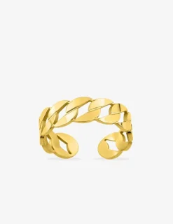 Bague maillons acier doré SO OR