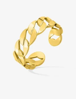 Bague maillons acier doré SO OR