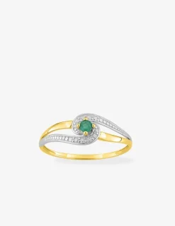 Bague émeraude bicolore or 375‰ SO OR