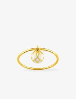 Bague Mélodie Or jaune 375‰ et laque ivoire SO OR