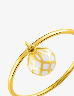 Bague Mélodie Or jaune 375‰ et laque ivoire SO OR