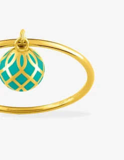 Bague Mélodie Or jaune 375‰ et laque verte aqua SO OR