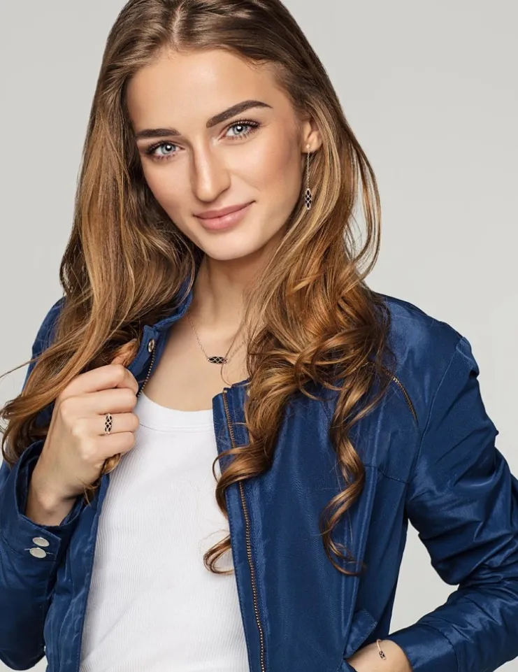 Bague Mélodie Or rose 375‰ et laque noir de Jais SO OR