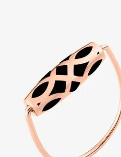 Bague Mélodie Or rose 375‰ et laque noir de Jais SO OR