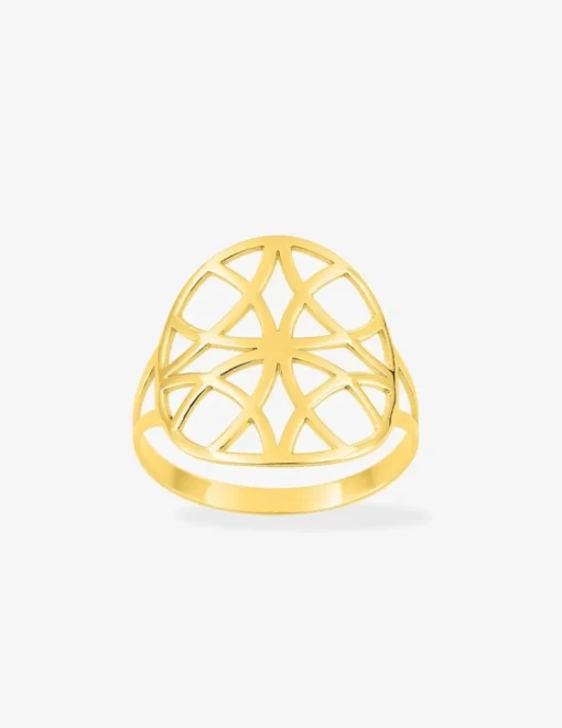 Bague motif fantaisie plaqué or SO OR
