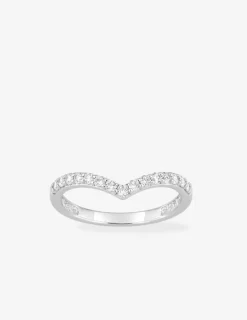 Bague motif triangulaire en argent 925 ‰ rhodié, oxydes de zirconium SO OR