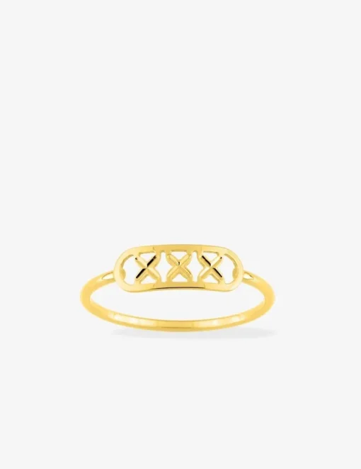 Bague motifs croix en or jaune 375 ‰ SO OR