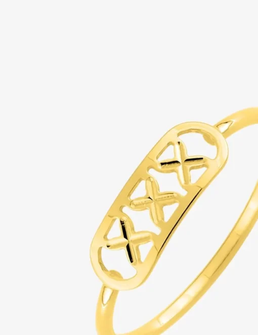 Bague motifs croix en or jaune 375 ‰ SO OR