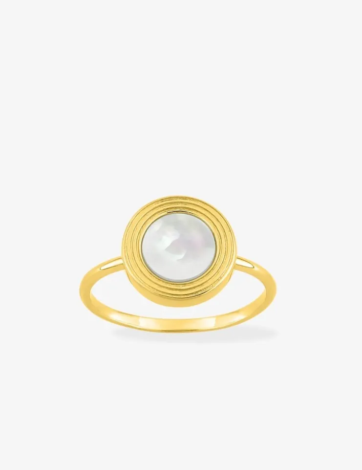 Bague nacre plaqué or SO OR