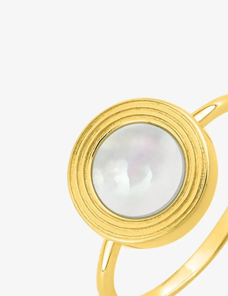 Bague nacre plaqué or SO OR
